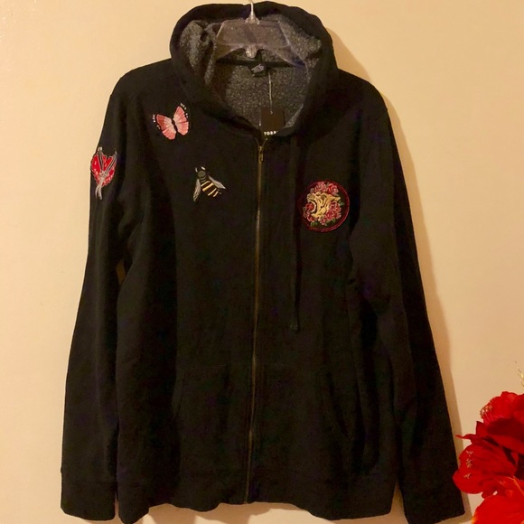torrid Tops - Torrid Black Zippered Hoodie